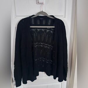 Torrid Black Open-Knit Cardigan